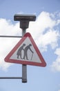 Sign elderly people crossing on the street. Royalty Free Stock Photo