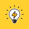 Sign of electric power in a light bulb. Energy vector logo. Electricity icon Royalty Free Stock Photo