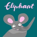Sign Elephant with illustration. Vector.