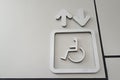 The sign of elevator for disabled handicap wheel chair people Royalty Free Stock Photo