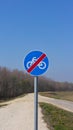 Sign at the end of a bike path Royalty Free Stock Photo