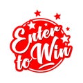 Enter to win on circle bubble