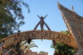 A Sign Entering Disneyland`s Adventureland Royalty Free Stock Photo