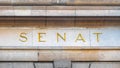 Sign at the entrance of the French Senate (SÃÂ©nat), Paris, France