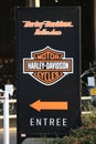 Sign of entrance of Harley Davidson dealer in Rotterdam the Netherlands Royalty Free Stock Photo