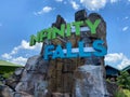 The sign at the entrance of the Infinity Falls water ride at Seaworld in Orlando, Florida