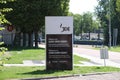 Sign at the entrance of the Jacobs Douwe Egberts coffee factory on the Keulsekade Royalty Free Stock Photo