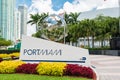 Sign at the entrance of the Port of Miami Royalty Free Stock Photo