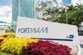 Sign at the entrance of the Port of Miami Royalty Free Stock Photo