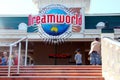 Sign at the entrance to Dreamworld theme park, It is Australia`s largest theme park