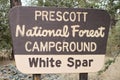 Prescott National Forest Campground White Spar Sign