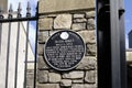 The sign at the entrance to Sligo Abbey, in the county of the same name, Ireland