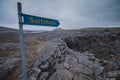 Sign of entrance to Surtshellir lava cave