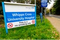 Sign at the entrance to Whipps Cross Hospital,