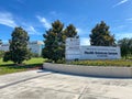 The sign at the entrance of the University of Central Florida School of Medicine in Lake Nona in Orlando, Florida Royalty Free Stock Photo