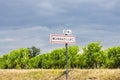 Sign and entry to Monbazillac, France