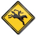Sign with equestrian and rodeo