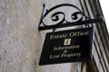 Sign. estate office, information & lost property.