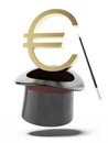 Sign of euro in a cylinder