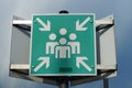 Sign: Evacuation assembly point Royalty Free Stock Photo