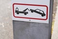 Sign evacuation of car to impound No parking any time Punishment symbol