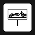 Sign evacuation of cars to impound yard icon Royalty Free Stock Photo