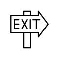 Sign, exit icon. Simple line, outline vector elements of firefighters icons for ui and ux, website or mobile application