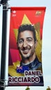 Sign F1 race car champion in 2014 Daniel Ricciardo Royalty Free Stock Photo
