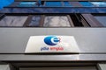 Sign on the facade of an agency of PÃÂ´le Emploi, a French organization in charge of supporting unemployed people