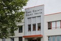 Sign and facade of Coos County Court house in Coquille Oregon Royalty Free Stock Photo