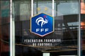 Sign on the facade of the headquarters of the French Football Federation, Paris, France