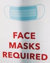 Sign `Face masks required`