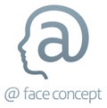 At Sign Face Profile Concept