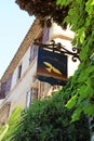 Sign of the famous local restaurant La colombe dOr in Saint Pau