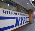 Sign at the famous NYPD Times Square Precinct in Midtown Manhattan Royalty Free Stock Photo