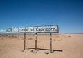 Sign of the famous Tropic of Capricorn in the middle of the namib desert in Namibia