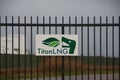 Sign at the fence of Titan LNG which store, trade and load liquid natural gas in Westpoort in Amsterdam