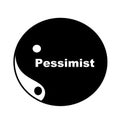 Sign feng shui yin yang pessimist cartoon