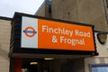 Sign for Finchley Road and Frognal railway station in the London Borough of Camden