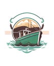 Sign of fisherman boat concept on white background, AI-generated image