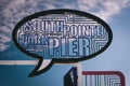 Sign at the fishing pier in South Pointe Park, Miami Beach, Florida.