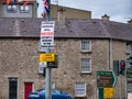 A sign gives a political message in Northern Ireland