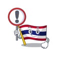 With sign flag thailand cartoon on shaped mascot Royalty Free Stock Photo