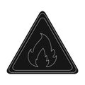 Sign of flammability.Oil single icon in black style vector symbol stock illustration web.