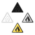 Sign of flammability.Oil single icon in cartoon,black style vector symbol stock illustration web. Royalty Free Stock Photo