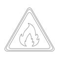 Sign of flammability.Oil single icon in outline style vector symbol stock illustration web.