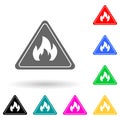 the sign is flammable multi color style icon. Simple glyph, flat vector of Oil icons for ui and ux, website or mobile application Royalty Free Stock Photo