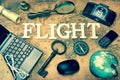 Sign Flight, Laptop, Key, Globe, Compass, Phone, Camera, Letter, Royalty Free Stock Photo