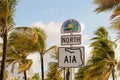 Sign of Florida Scenic Highway with palm trees