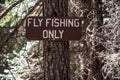 Sign for Fly Fishing Only Royalty Free Stock Photo